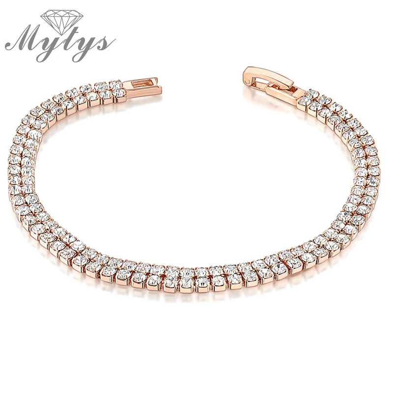 

Mytys Fashion Tennis Bracelet Double layers 2 chain bracelet for women B863 B862