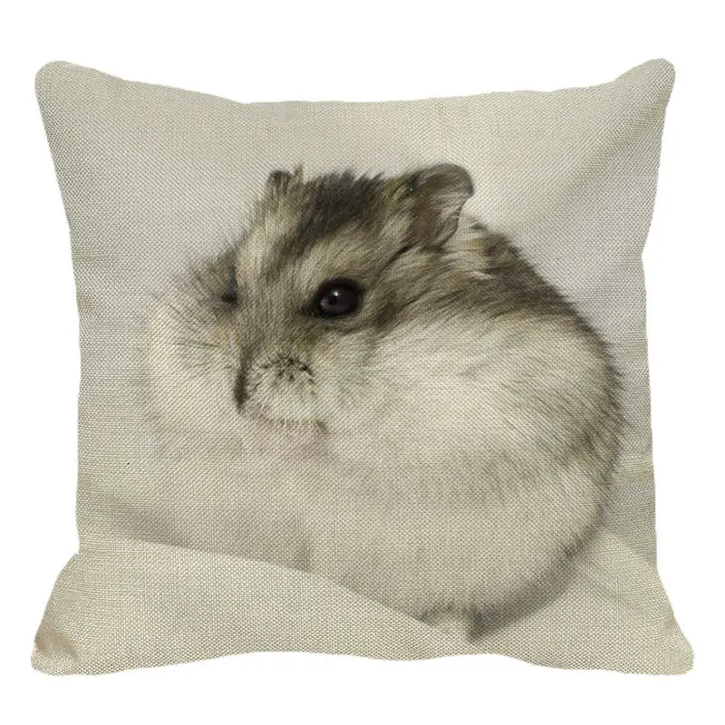 XUNYU милые животные маленькая мышка наволочка Подушка Чехол для подушки из льна диван кровать Декоративная Подушка Чехол 45x45 см C0057 - Цвет: 9