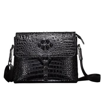 

New crocodile pattern PU leather Men's shoulder bag fashion embossed men's business bag men briefcase Crossbody bag men purse