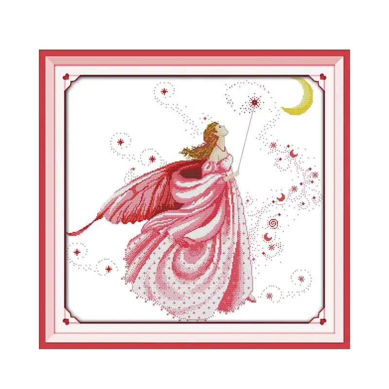 Joy Sunday 11CT 14CT Китай Набор для вышивки крестом, луна фея красивая фигура ручной DIY Вышивка мебель украшение живопись