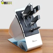 Kitchen Knife Block Knives Holder Organizer Metal Rack Storage Block Premium Stainless Steel Knife Rest Shelf Tools Accessories