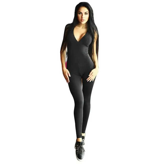 Women Backless Sexy Sleeveless Bandage Sport Bodysuit Rompers Yoga Workout Bodysuit20in Yoga