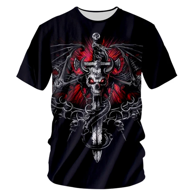 OGKB New Fashion Men's Cool Print Key Chain Skull 3d T-shirt O Neck Casual Tshirt Man Hiphop Streetwear Punk Short Sleeve Tees