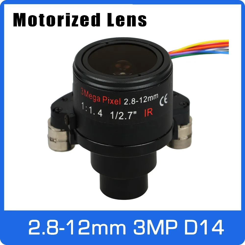 

Motor 3Megapixel Varifocal CCTV Lens 2.8-12mm D14 Mount With Motorized Zoom and Focus For 1080P/3MP AHD/IP Camera Free Shipping