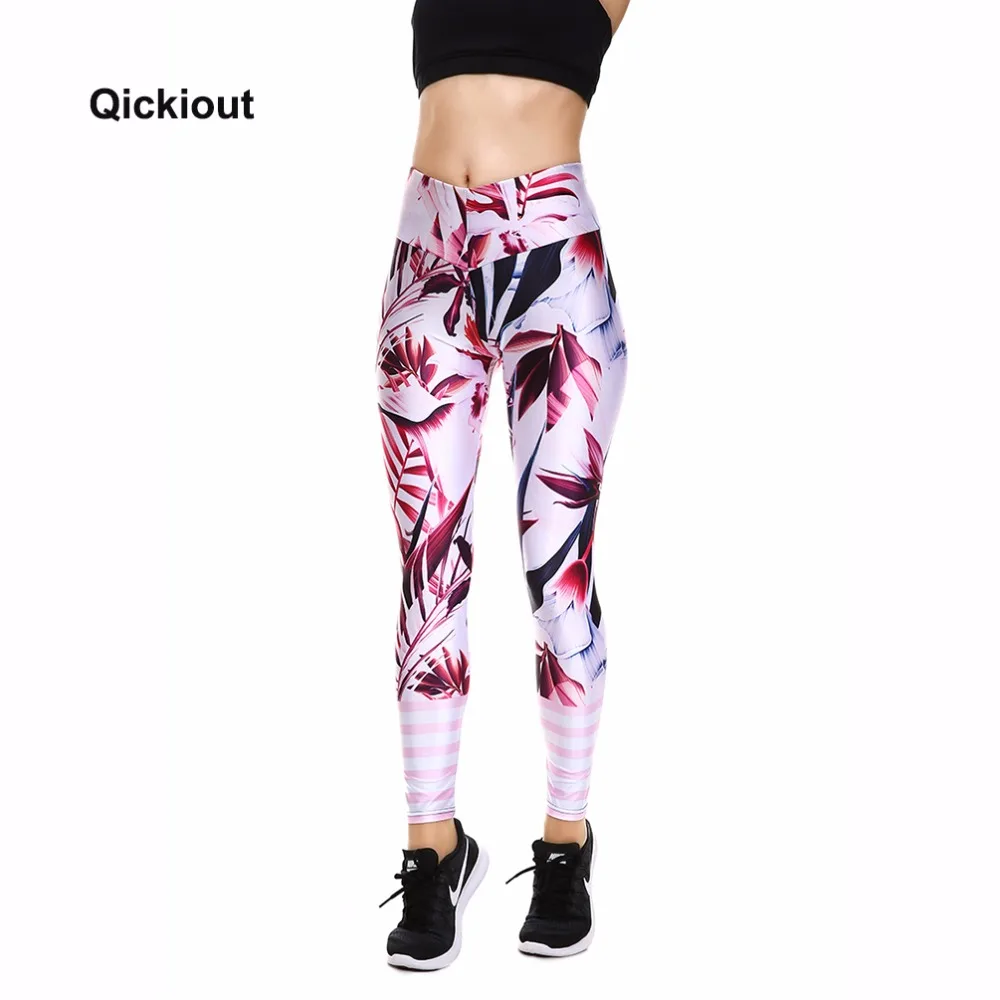 

Qickitout Leggings 2017 New Arrival Halloween Christmas gift red leaves flowers women's casual pants spring and autumn pants