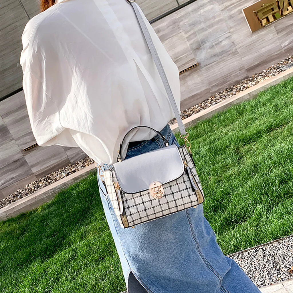 Женская сумка, сумка в клетку, переносная квадратная сумка, Диагональная Сумка на одно плечо, bolsas femininas de marca#4