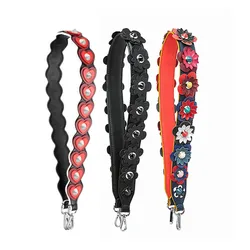 Leather Bag Strap Flowers Fashion Female Bags Shoulder Strap Handbags Accessories Women Bag strap 90*4 Leather Bag Strap Flowers Fashion Female Bags Shoulder Strap Handbags Accessories Women Bag strap 90*4