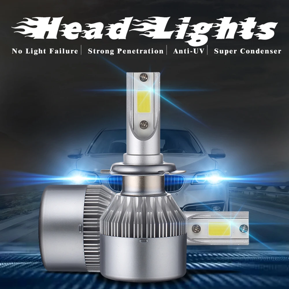 KALEN MAS 2pcs/set car light h7 headlight h4 led headlights bulb car