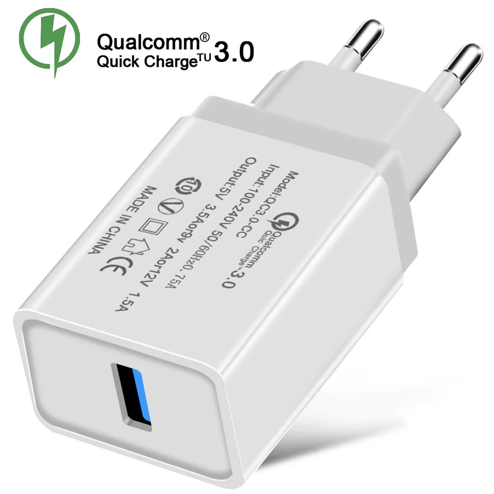 Quick Charging QC3.0 USB Quick Charger 18W Fast USB Charger Wall Mobile Phone Charger For iPhone Samsung Huawei Xiaomi US/EU 