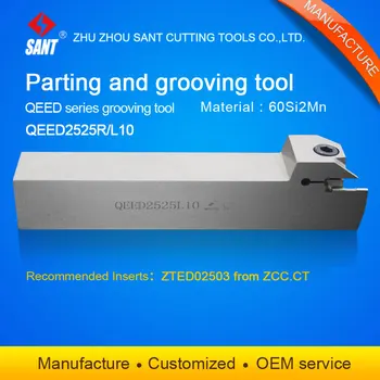 

Zhuzhou Sant External Parting and grooving tools Grooving tool holder QEED2525R10 /QEED2525L10 inserts ZTED02503