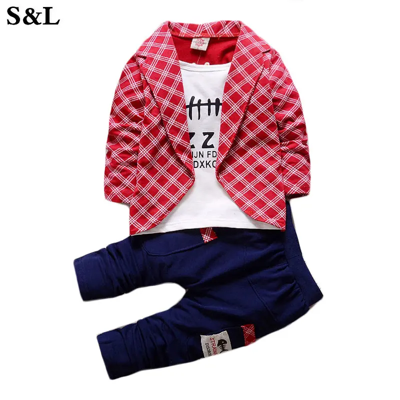 Boys Formal Clothing Kids Attire For Boy Clothes Plaid Suit In September Toddler Suit Set