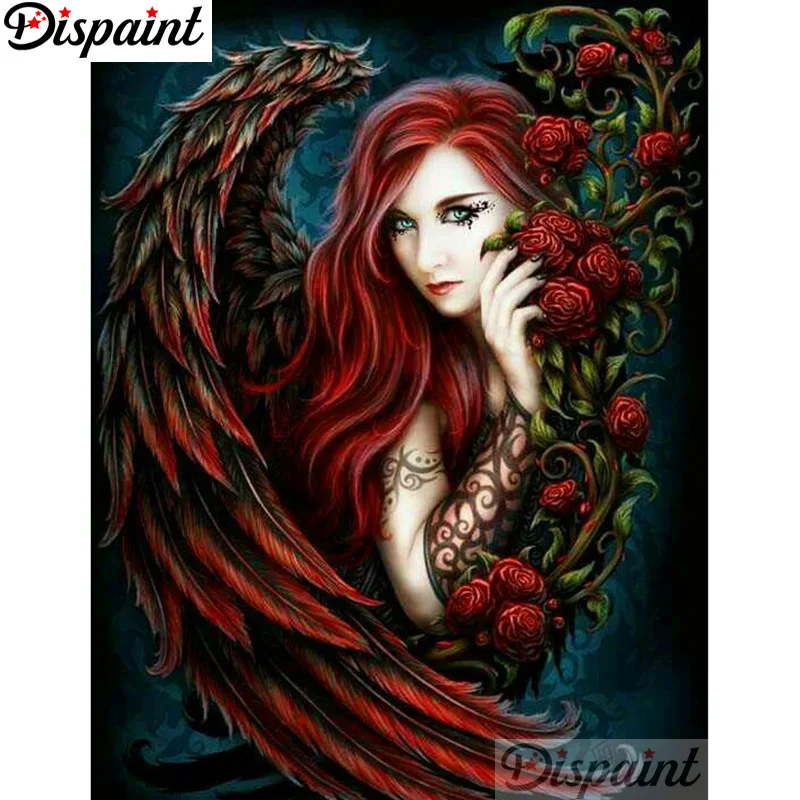 

Dispaint Full Square/Round Drill 5D DIY Diamond Painting "Angel woman" Embroidery Cross Stitch 3D Home Decor A12168