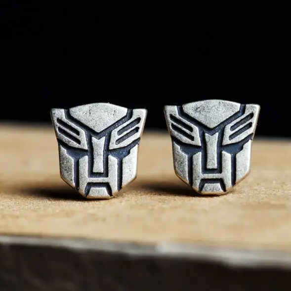 Креативный дизайн панк Рок античный стерлингового серебра 925 Серьги антиаллергенные стерлингового серебра-ювелирные изделия