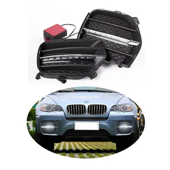

Headlight 2PCS LED DRL Day Light For BMW X6 E71 2010 2011 2012 Daytime Running Driving light Day Fog Lights DRL Run lamp