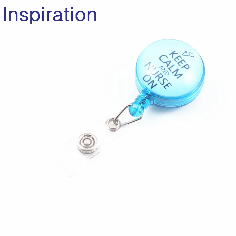 

Keep Clam and Nurse on Hospital Office Badge Holder Retractable Ski Pass ID Card Badge Name Tag Holder Keychain For Nurse Doctor