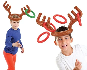 

Cartoon Inflatable Cap PVC Reindeer Antler Hat for Children Christmas Gift New Lovely Headgear Toy W8097