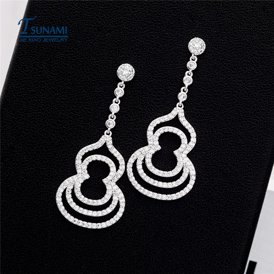 Изысканные ювелирные изделия ДИЗАЙН Романтическая форма тыквы циркон серьги с AAA кубического циркония Подарки для женщин и девочек