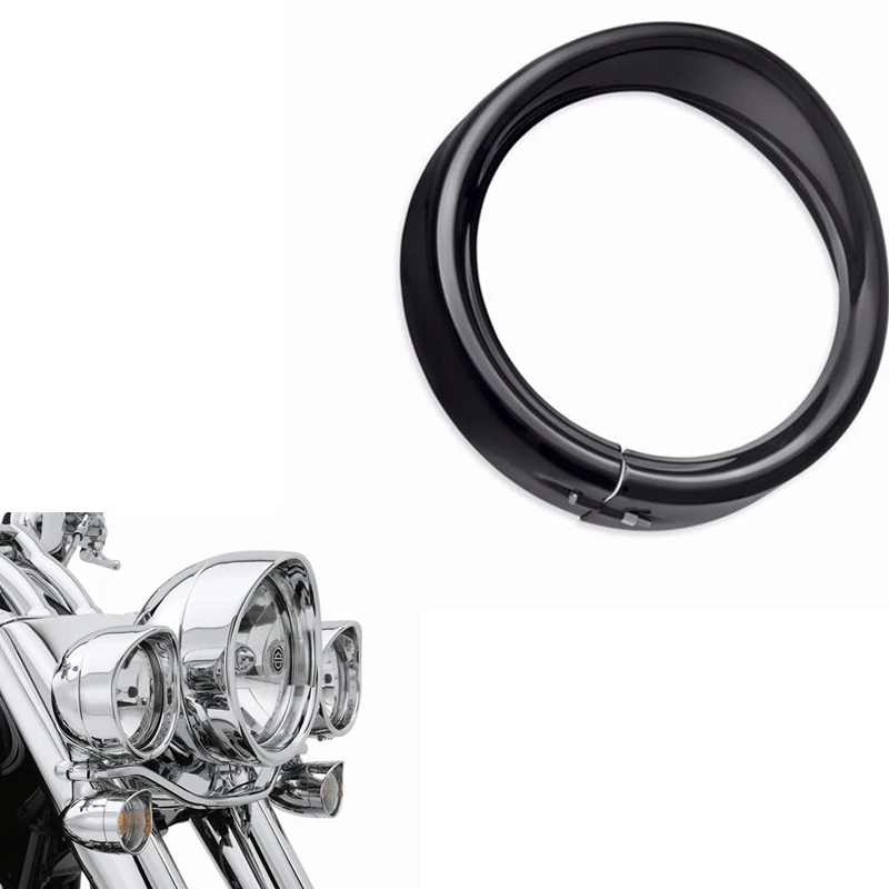 For Harley Accessories 7inch Black/Chrome Headlight Headlamp Trim Ring