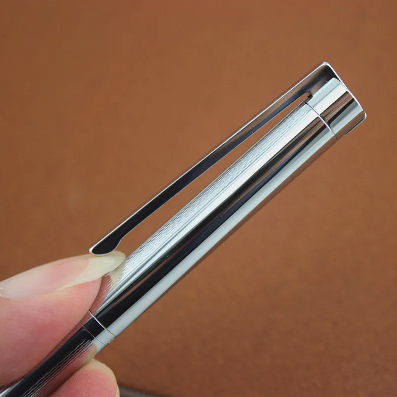 Jinhao 126 гелевая ручка черная серебряная металлическая шариковая ручка 0,7 мм черные чернила Заправка для студентов школьные принадлежности Подарочная шариковая ручка коробка