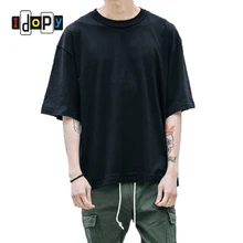 Цена, футболка большого размера, Мужская одежда, футболка в стиле хип-хоп, уличная Мужская футболка свободного кроя, удлиненные футболки для хипстера