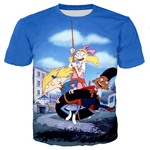 kids tshirt Детские футболки с объемным рисунком футболка для маленьких мальчиков с принтом аниме ругратов летние футболки для девочек, детская одежда kawaii/топы, рубашка с коллажем - Цвет: kids tshirt