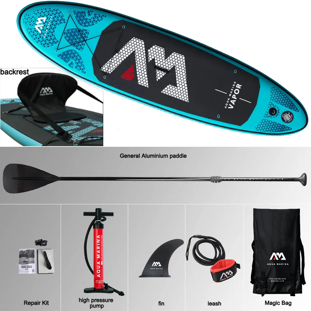 Доска для серфинга 300*76*12 см sup pad AQUA MARINA VAPOR надувная SUP stand up весло доска Рыбалка каяк надувной поводок сиденье - Цвет: set B