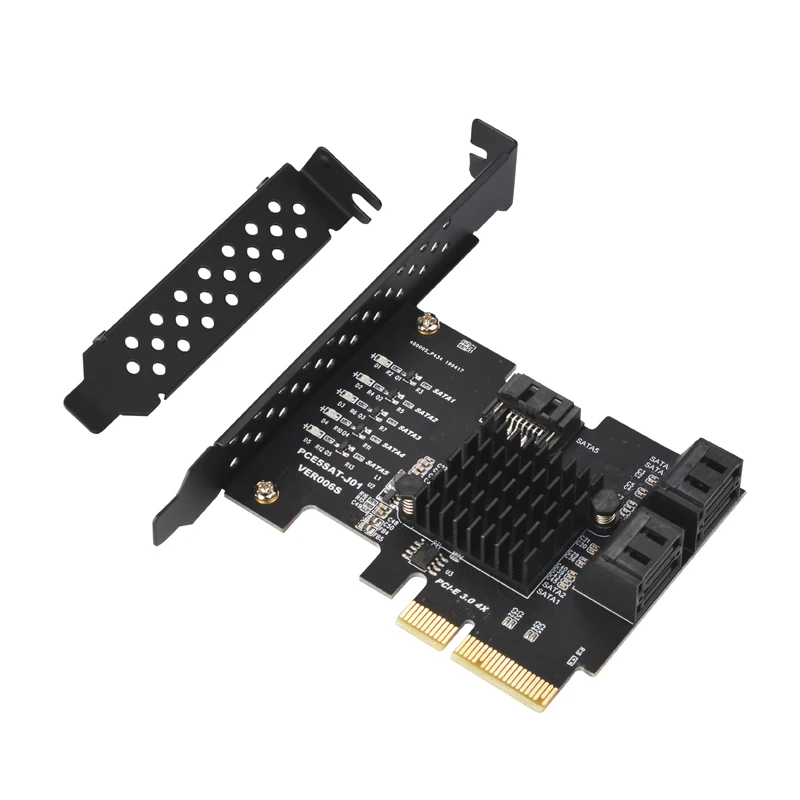 Плата расширения PCI-E SATA PCI Express 3 контроллер PCIE концентратор 5 портов SATA3 6 Гбит/с