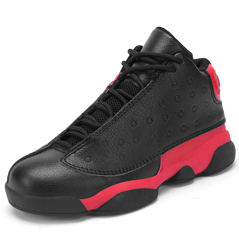 Мужские баскетбольные кроссовки; детская обувь; Air retro 13; Детские баскетбольные кроссовки; zapatillas hombre; баскетбольные кроссовки Air retro 1 - Цвет: BlackRed