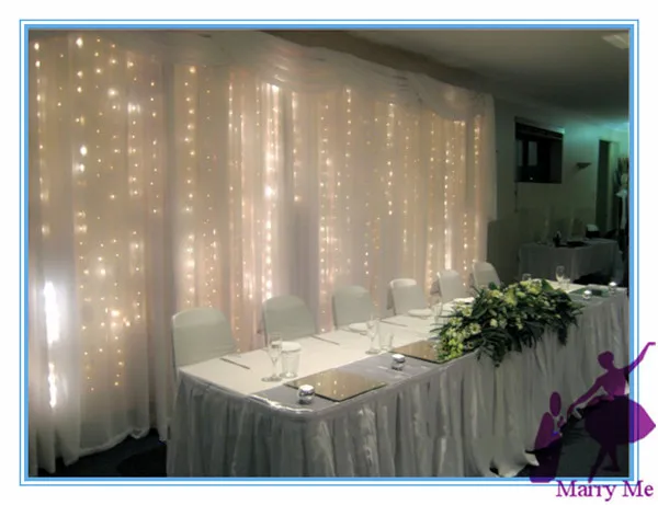2pcs 3x3m White Curtain With Led Wedding Decoration Backdrop