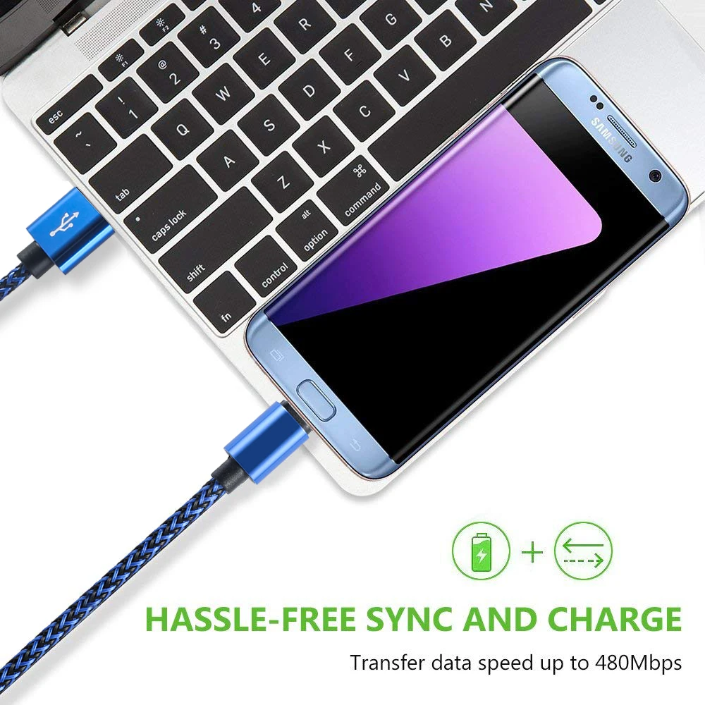 1 м Плетеный Micro USB зарядный кабель SOONHUA для передачи данных Android мобильный телефон