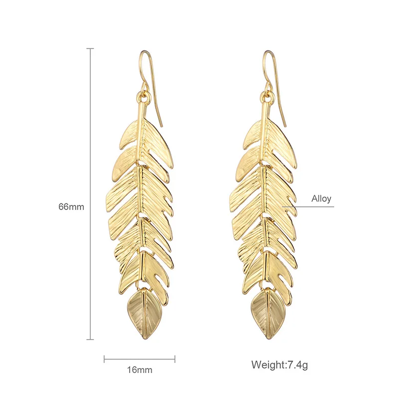Женские длинные серьги подвески в форме листа массивные висячие 2020|earrings for|dropping