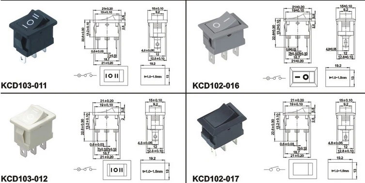 20 видов 1000 шт./лот смешанный кулисный переключатель 125 V/10A 250 V/6A лодка переключатель серии