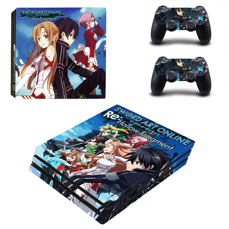 SAO PS4 Pro Skin PS 4 Pro наклейки Pegatinas Vinilo Sword Art онлайн скины для игровой консоли 4 Pro и двух контроллеров