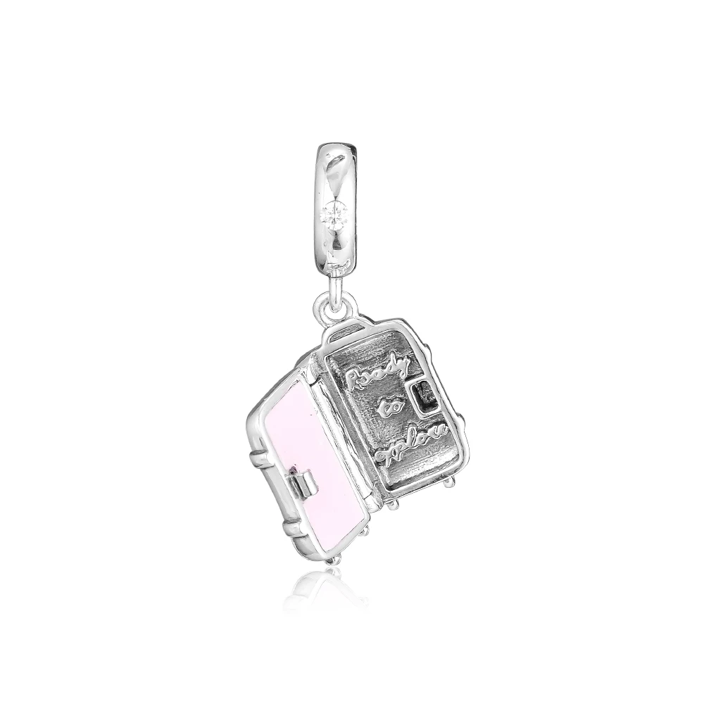 

Silver Suitcase Hanging Charm 100% 925 Sterling Silver Bead Fits Pandora Bracelets Jewelry Making Original Silver Jewelry Femme