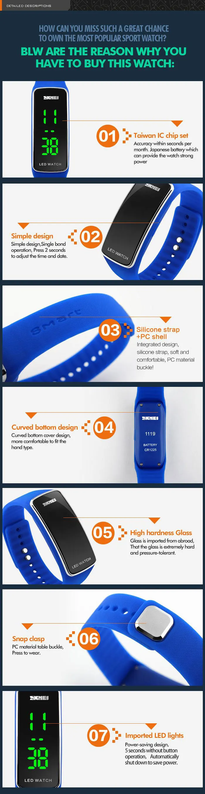 led bracelet watch instructions