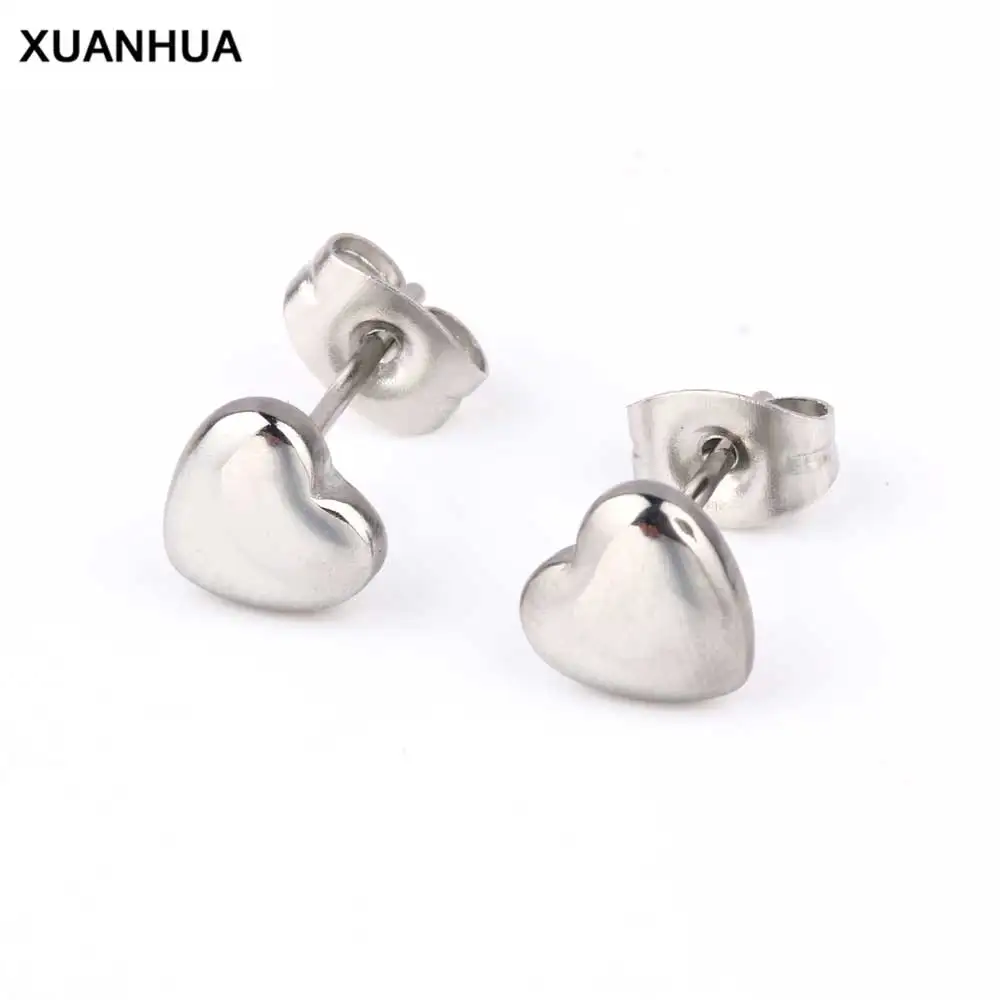 XUANHUA серьги из нержавеющей стали в форме сердца модные ювелирные серьги-гвоздики для серьги-капельки с кристаллом серьги женские аксессуары