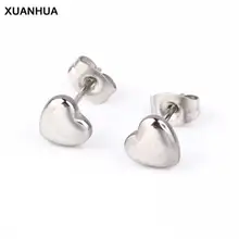 XUANHUA серьги из нержавеющей стали в форме сердца модные ювелирные серьги-гвоздики для серьги-капельки с кристаллом серьги женские аксессуары