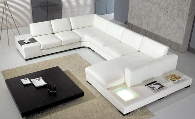 laest europen canap design grande taille u en forme de blanc canap en cuir avec led - Canape Design Led laest europen canap design grande taille u en forme de blanc canap en cuir avec led - Canape Design Led