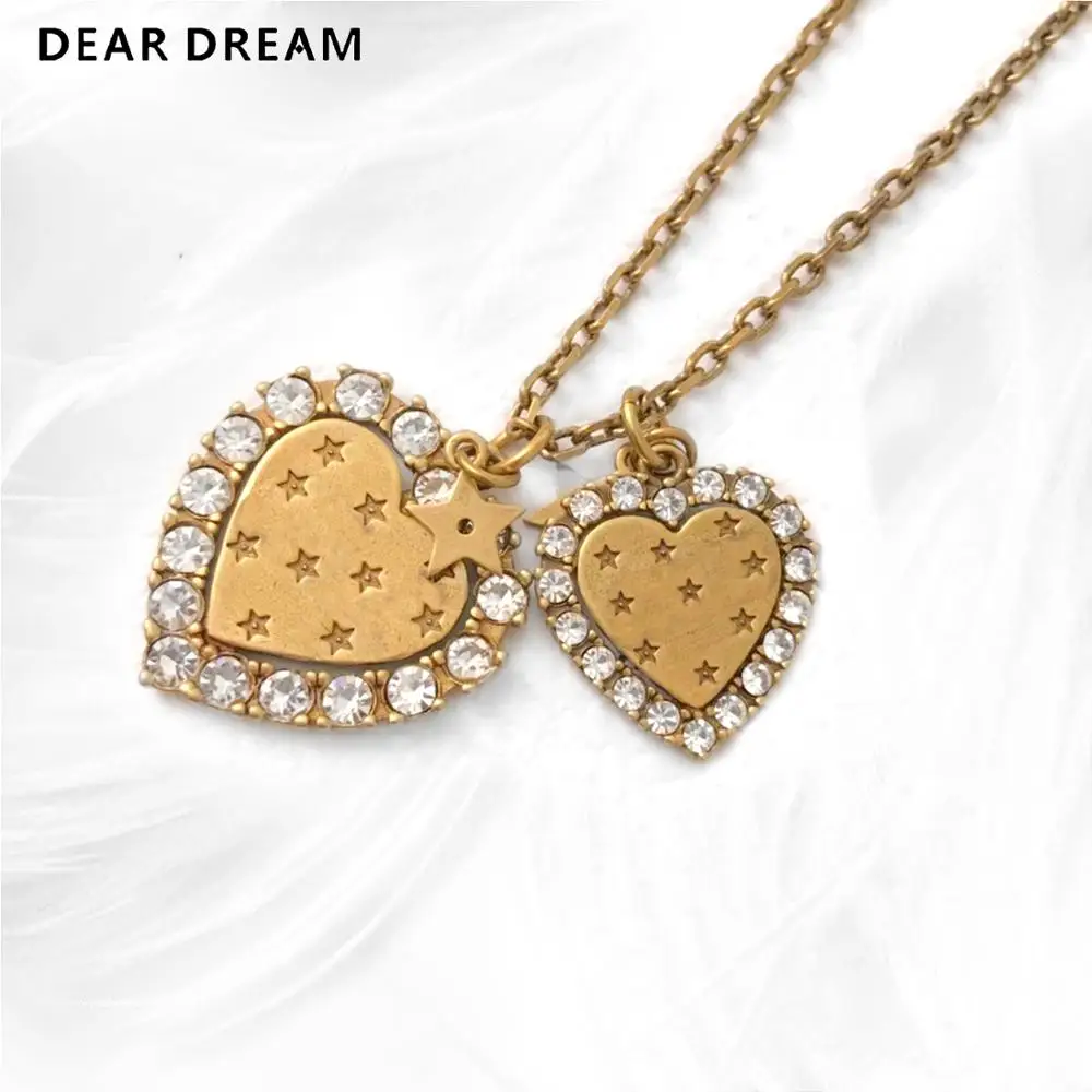 

Hot Sale Fashion Luxury Metal Double Love Star Letter Necklace New Coming For Birthday Wedding Gift