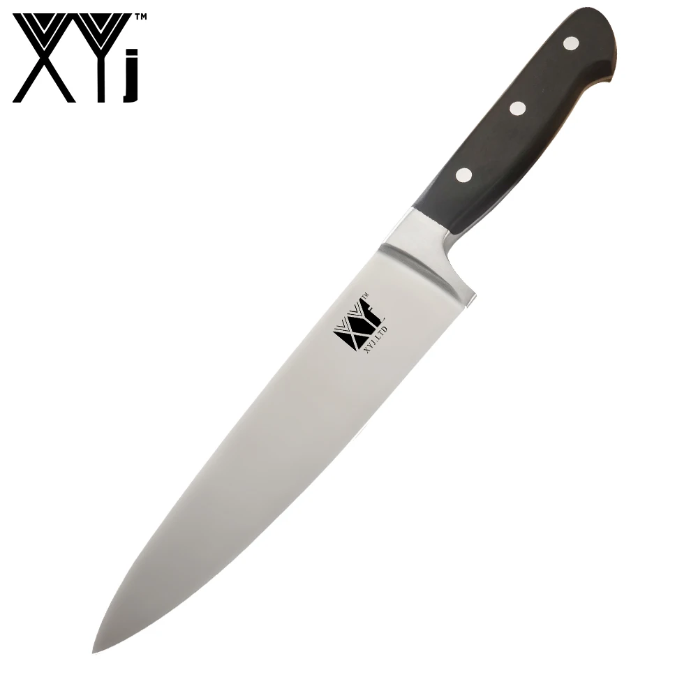 XYj кухонные ножи из нержавеющей стали, нож для очистки овощей Santoku, нож для нарезки хлеба, ножи из нержавеющей стали с ручкой ABS, кухонные инструменты - Цвет: 8 inch Chef Knife