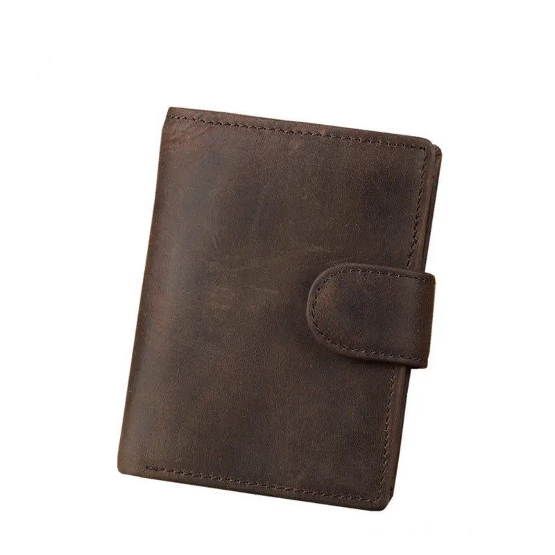 Nesitu RFID Блокировка Винтаж кофе вертикальная натуральная кожа мужские кошельки Мужской кошелек кредитный держатель для карт с карманом для монет M515