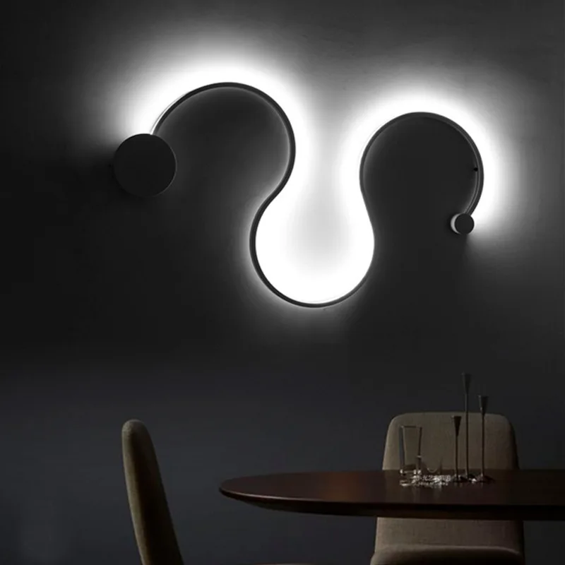  modern curve LED wall lamp snakelike S shape fixtures lights for living room aisel corridor aluminu - 32917060126