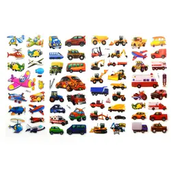 5 простыни Детские/комплект 3D мультфильм транспорт стикеры Автомобили Дети Классические игрушки пузырь стикеры школьная награда подарок