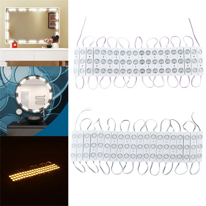 CLAITE 20 шт. DC12V 8 Вт SMD5730 косметическое зеркало для макияжа светодиодная модульная полоса легкий и теплый белый свет для украшения дома