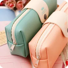 

BPKorean Candy Color Pencil Case PU Leather School Pencil Bag for Girl Stationery Estojo Escolar School Supplies WJ-QBH-11