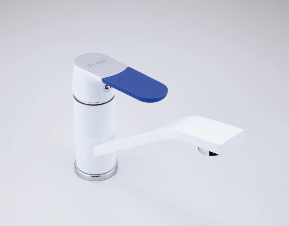 Frap Kitchen Faucet Mixer Cold and Hot Water Sink Tap Multi Color Single Hole 360 Rotating Multi Color Handle Cover ChoicesF4534