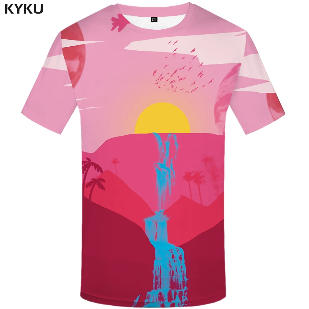 

Funny T shirts Art T-shirt Men Graffiti Shirt Print Moon Tshirts Casual Mountain Tshirt Printed Abstract Anime Clothes