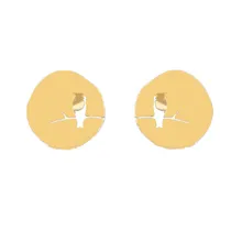 Великолепная сказка уникальный Птица на ветке Серьги-гвоздики Модные украшения Серебро Цвет Нержавеющая сталь любовь серьги для женщин