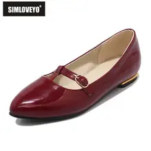 SIMLOVEYO/Новая модная обувь на плоской подошве; женская обувь; обувь с Т-образным ремешком; женская обувь на плоской подошве; большие размеры 32-43; B390
