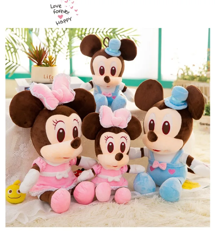 

36cm/48cm/68cm Original Mickey Mouse Doll Plush Toys Genuine Disney Minnie Mouse Dolls Stuffed Toys For Children Christmas Gifts